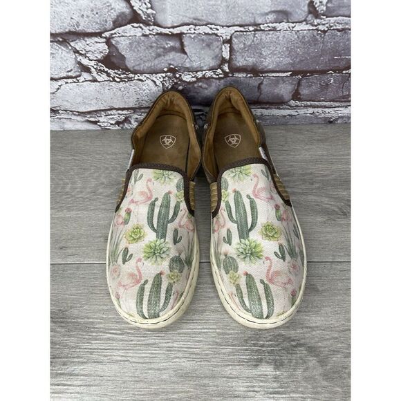 Ariat Ryden Cactus Flamingo Print Slip On Casual Shoes Women’s Sz 8.5B US/39EU - Picture 2 of 16